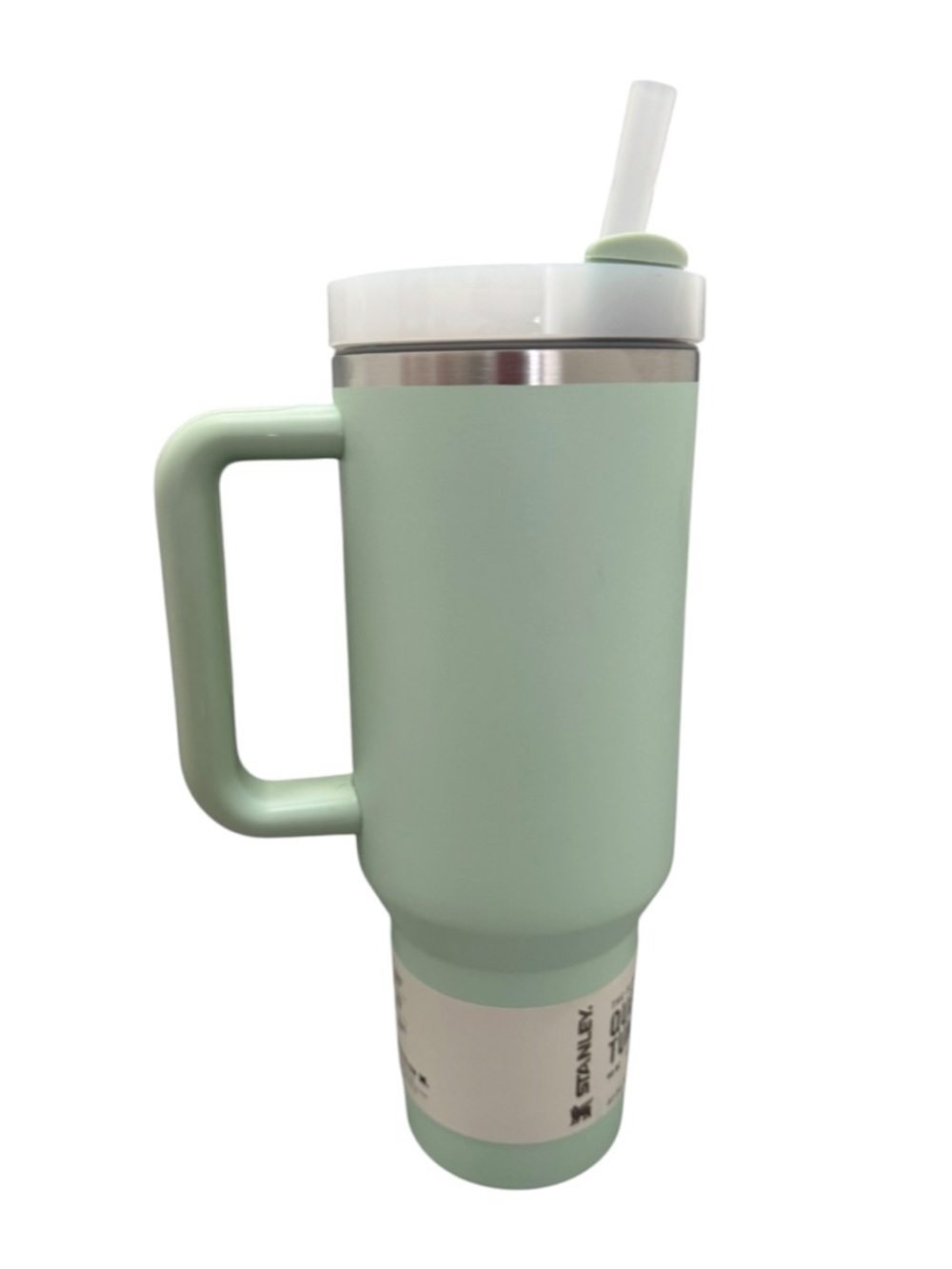 New! Stanley Mint Green Insulated Travel Mug with Handle and Straw Lid 40 oz - Picture 4 of 4